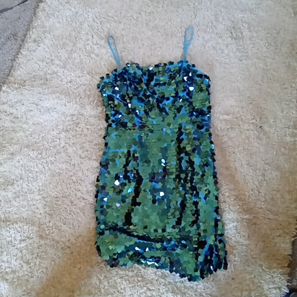 Turquoise mini dress